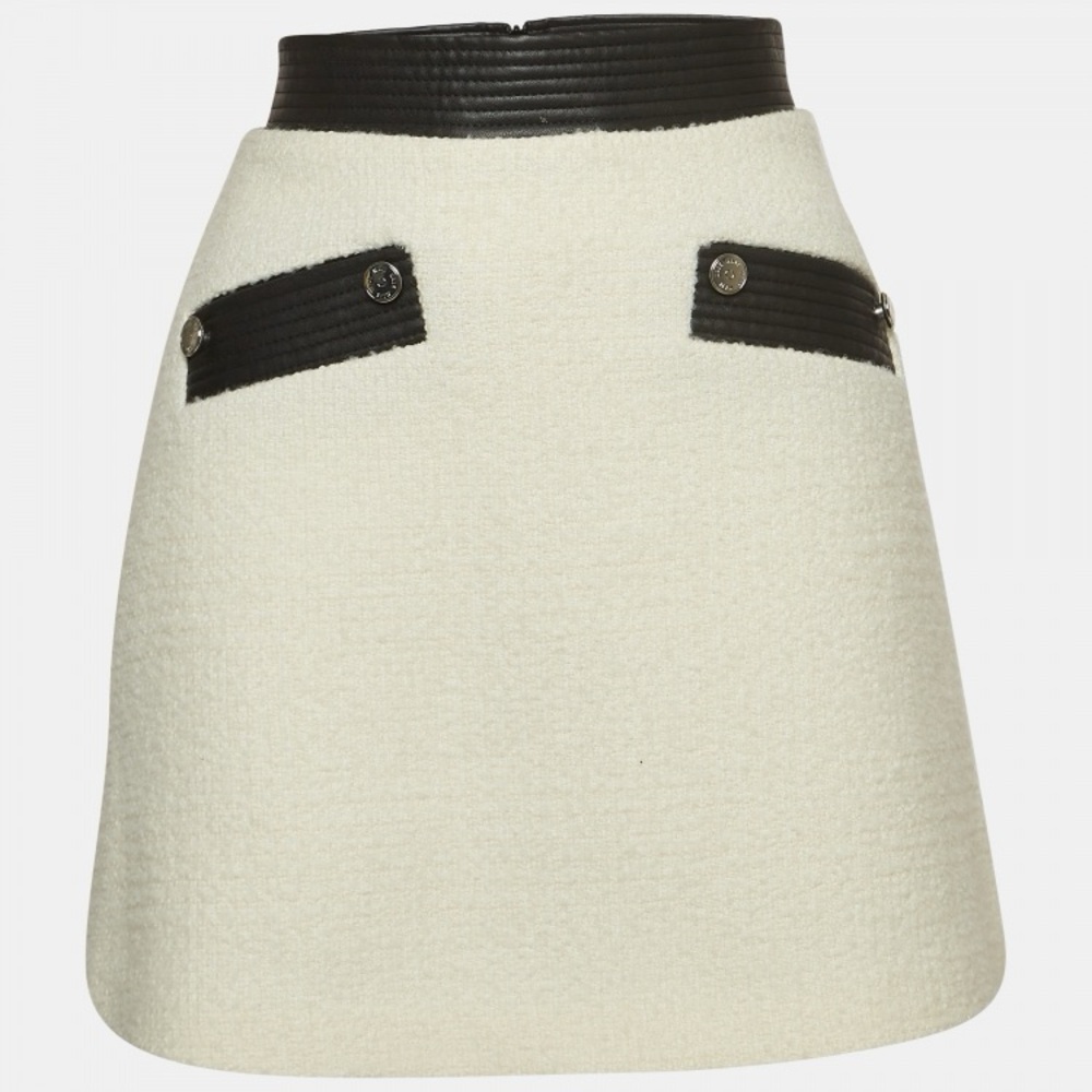 Maje White Leather Trim Wool Blend Mini